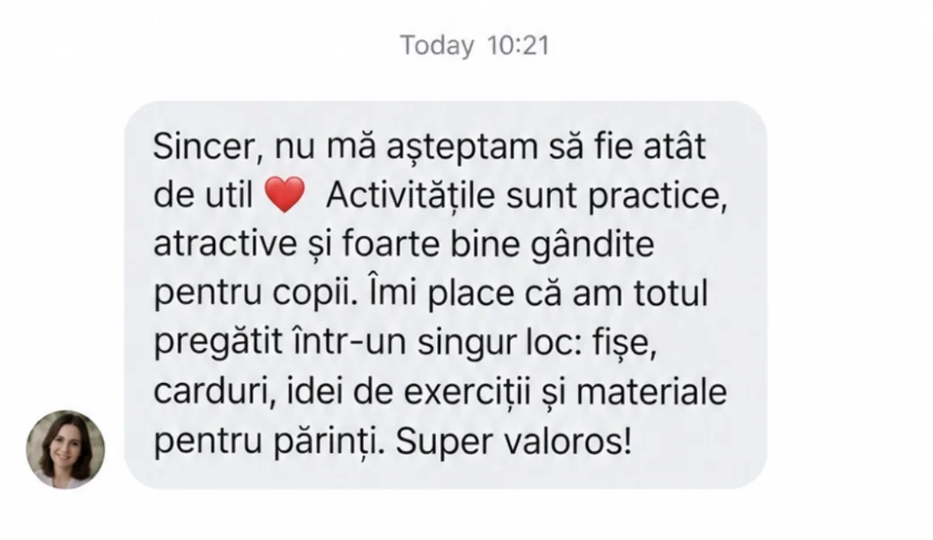 Mesaj primit de la un terapeut care folosește Metoda FLUI