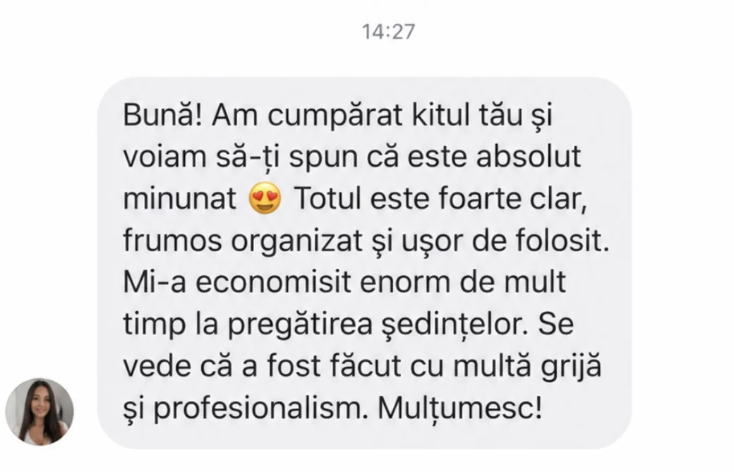Mesaj primit de la un terapeut care folosește Metoda FLUI
