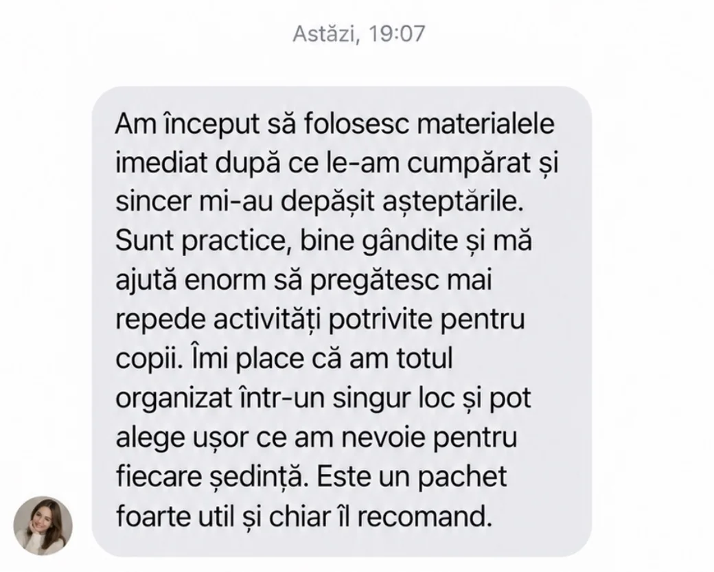 Mesaj primit de la un terapeut care folosește Metoda FLUI