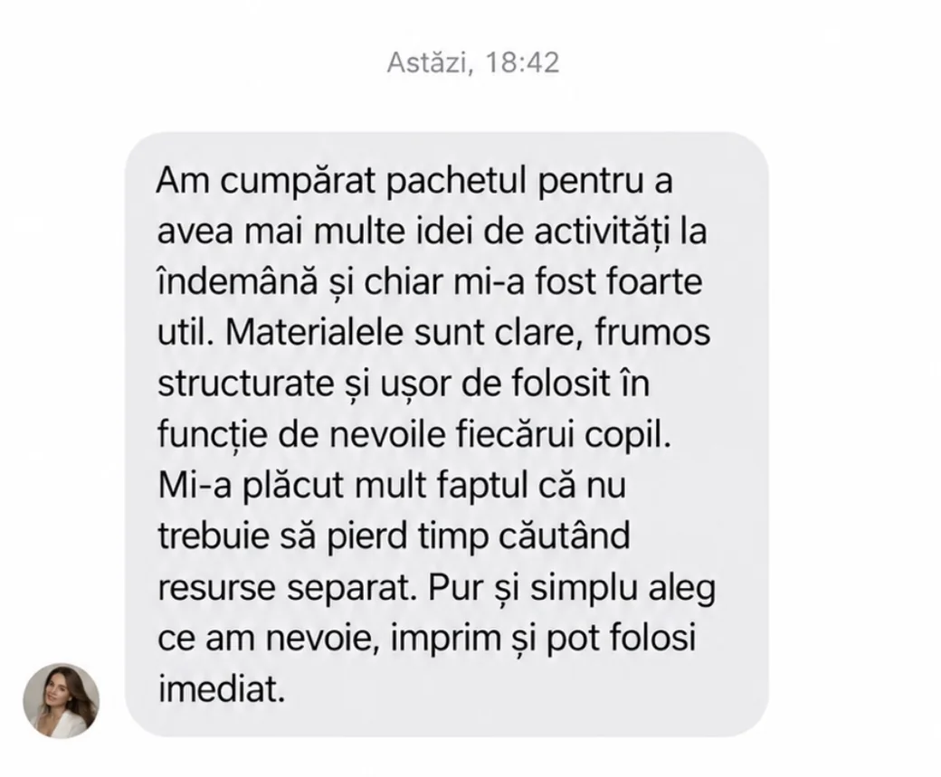 Mesaj primit de la un terapeut care folosește Metoda FLUI